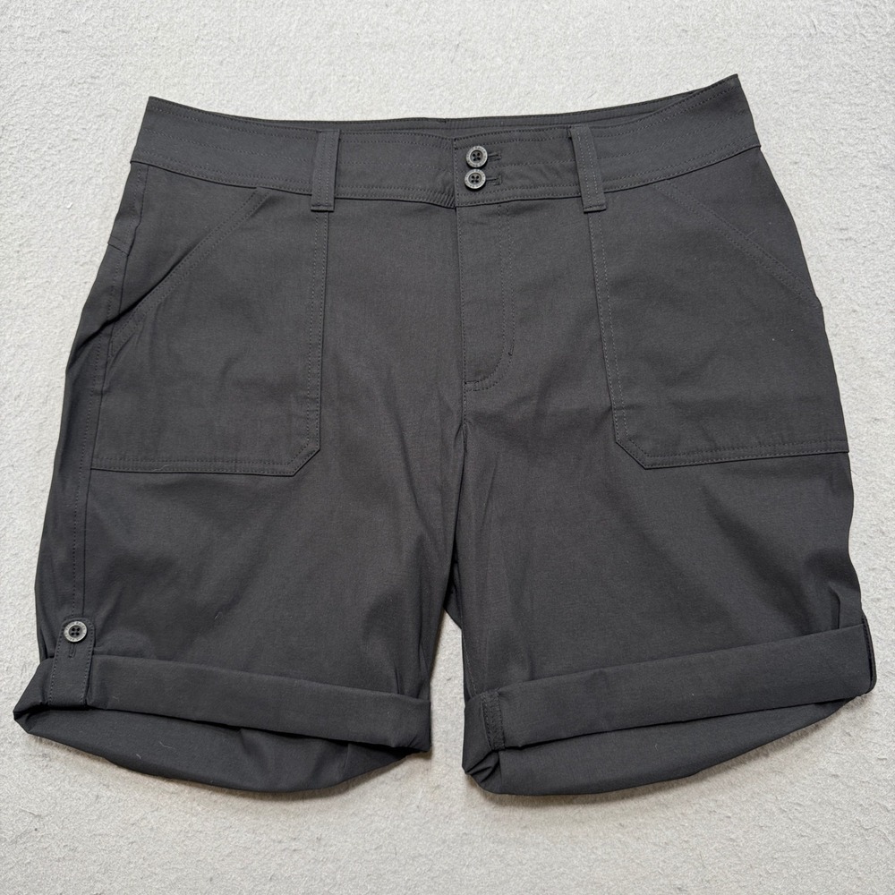 Eddie Bauer Shorts Womens 10 Black Stretch Bermuda Utility Hiking Outdoor Summer